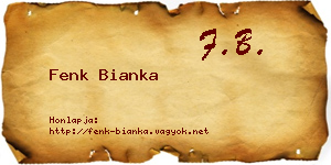 Fenk Bianka névjegykártya